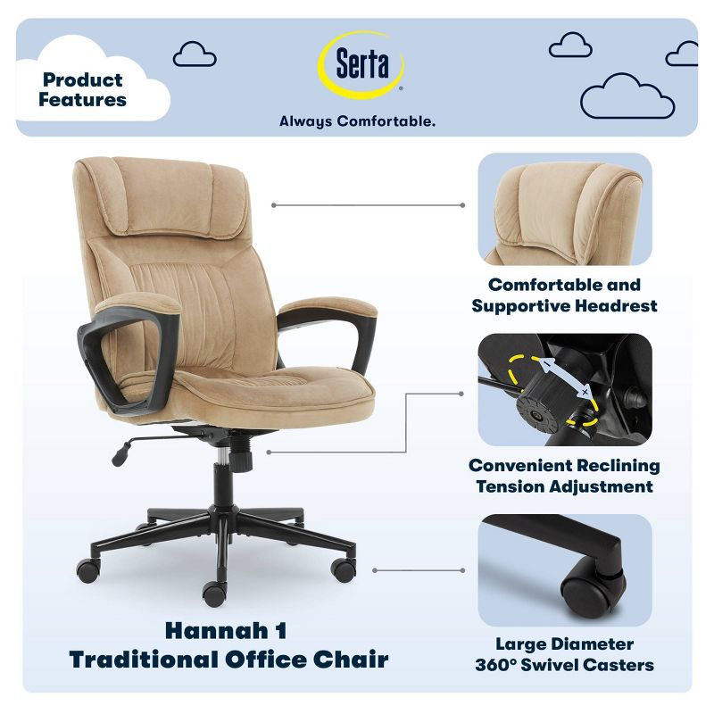 Executive Chair Velvet Microfiber - Serta, 2 of 21