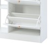 SEVOBAL Shoe Racks Modern Tipping Bucket Shoe Cabinet with Flip Down Drawers and Storage Organizer for Entrance Hallway, White, 50.7"*9.4"*42.5" - 4 of 4