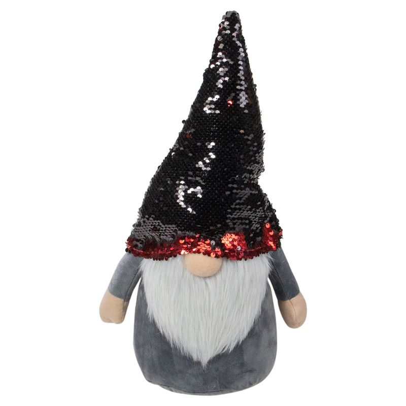 Northlight 18" Gnome with Red and Black Flip Sequin Hat Christmas Decoration, 5 of 8