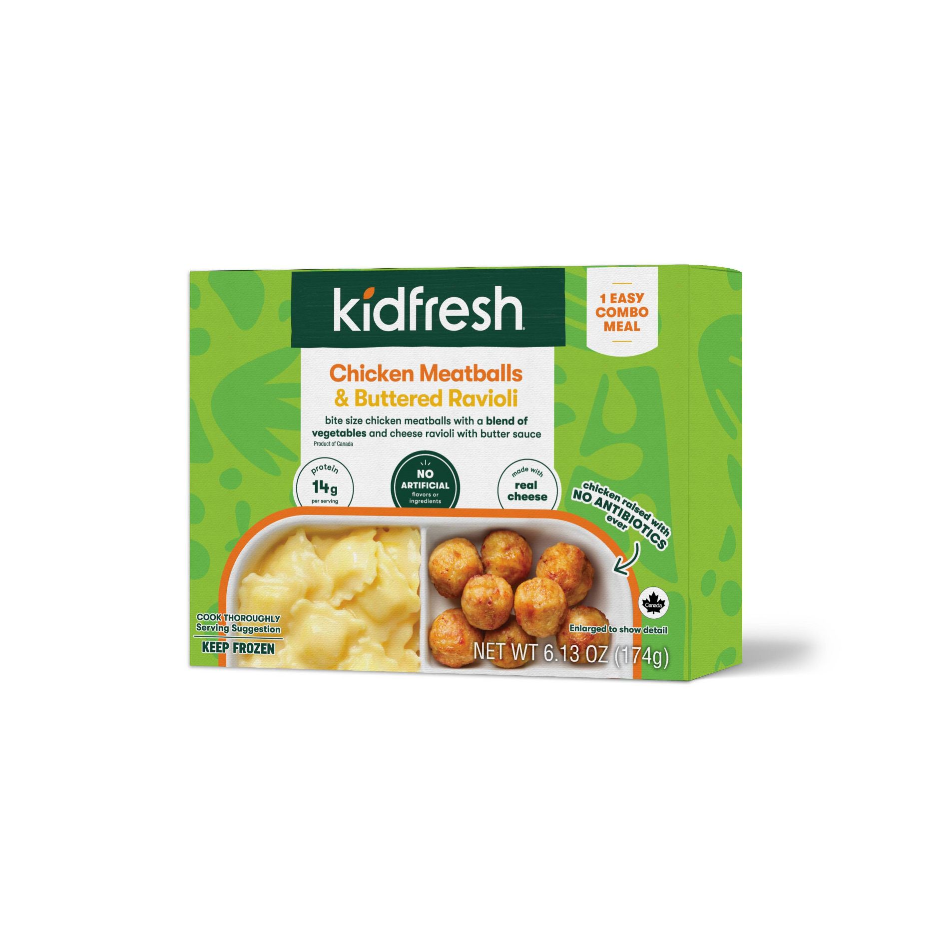 Kidfresh Frozen Chicken Meatballs and Buttered Ravioli - 6.13oz