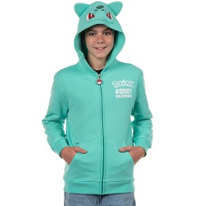 Seven Times Six Pokemon Hoodie Kids' Gen 01 Zip-Up 3-D Character Costume Hoodie - 1 of 4