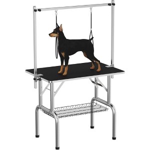 Dog Pet Grooming Table Heavy Duty Adjustable with Overhead Arm, Two Grooming Noose Mesh Tray - 1 of 4