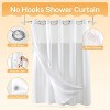 River Dream White Fabric Shower Curtain Set, Cotton Blend, Waffle Weave, with Snap in Replacement Liner，71 x 74 inches - 4 of 4