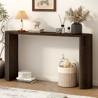 Simple Modern Wooden Porch Console Table,Semi Cylindrical Legs Design Console Table,Console Table For Entrance Living Room-Cuddlewood