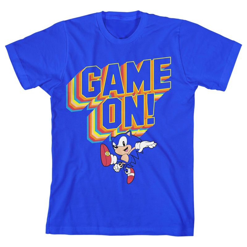 Sonic the Hedgehog Game On! Youth Royal Blue Graphic Tee, 1 of 3