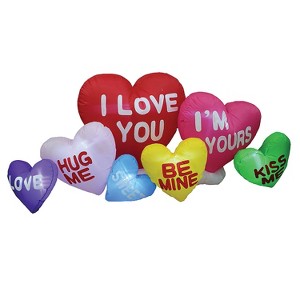 A Holiday Company Inflatable Valentine Conversation Hearts LED Lighted Yard Decoration - 6 ft - Multicolored - 1 of 4