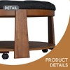 Modern Large Round Ottoman Coffee Table 2-Tier Oversized Button Tufted Ottoman with Wood Shelf Storage Upholstered Coffee Table - Leovsnove - 4 of 4