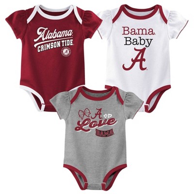 NCAA Alabama Crimson Tide Infant Girls' 3pk Bodysuit