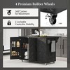 NicBex Rolling Kitchen Island Cart with Cabinet and Drop Leaf,Kitchen Island on Wheels with Towel Rack and Metal Handle,Island Table for Kitchen,Black - 4 of 4