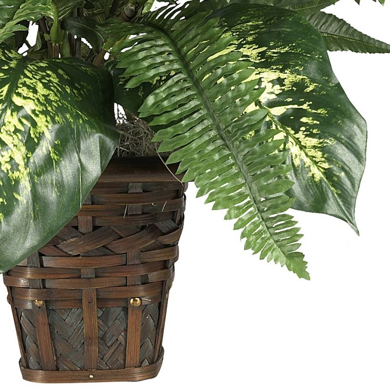26&#34; x 26&#34; Artificial Zebra Plant with Wicker Pot - Nearly Natural, 3 of 7