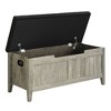 Storage Bench 39.4” Wooden Chest Storage Box with 2 Safety Hinges, Large Entryway Benches with Flip-Top, for Living Room, Bedroom, Easy Assembly - 2 of 4