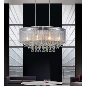 CWI Lighting Radiant 6 Light Drum Shade Chandelier With Chrome Finish - 1 of 2