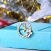 18K Gold Hummingbird Necklace - Austrian Crystal Circle Pendant, Christmas Gift for Her - 2 of 4