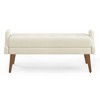 Racxily Beige Modern Bench - Living Room Bench with Looped Yarn Fabric, Soft Cushion,Rubber Wood Legs, Suitable for Bedroom/Entrance - 3 of 4