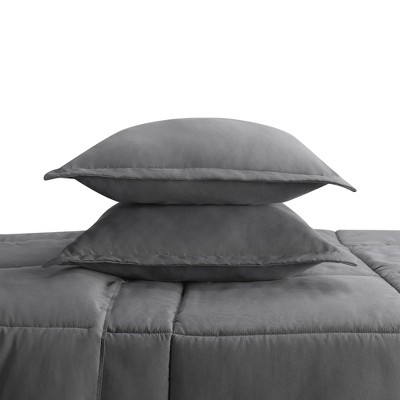 Gray Full/Queen Microfiber Comforter Set
