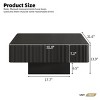 31.6" Modern Square Fluted Coffee Table with Thick Top and Pedestal Base, Black Minimalist Center Table for Living Room -3irtyhousy - 4 of 4