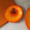 Transpac Glass 12 in Orange Harvest Fused Pumpkin Plate Set of 2 Fall Decorative Trays and Platters - 3 of 4