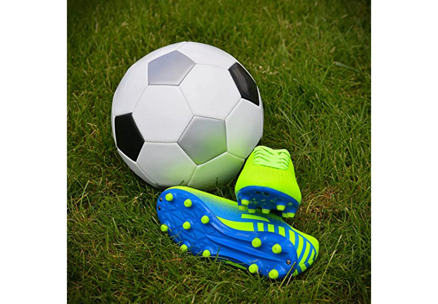 Мужские бутсы Vizari Santos Adult Soccer Cleats for Outdoor Firm Ground Football Game- Green/Blue, цвет: Зелёный — фото 3