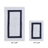 Hotel 2 PC Bath Rug 100% Premium Cotton Tufted Weave Two Tone Reversible Bathroom Rug, Super Soft Absorbent, Machine Washable Bath Mat - 2 of 4