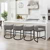 Vatros Upholstered Counter Stool with Metal Frame - 2 of 4