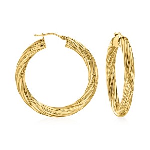 Ross-Simons Italian 14kt Yellow Gold Twisted Hoop Earrings - 1 of 4