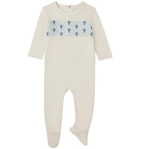 MiniMoi Baby and Toddler Boys "Hot Air Balloon" Smocked Rayon Blend Footie - 1 of 3