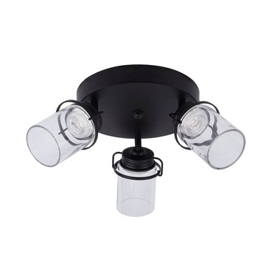 11" 3-Light LED Integrated Round Track Lighting Kit Black - Cresswell Lighting