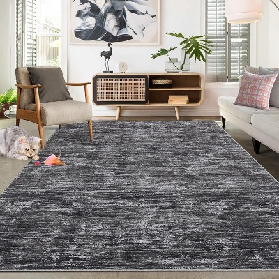 Runner Rug Washable Runner Rug Modern Abstract Runner Mat Hallway Contemporary Solid Rug Non-Slip Foldable Aesthetic Accent Floor Carpet