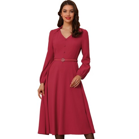 Essentials Women's Cap-Sleeve Faux-Wrap Dress, Burgundy, X-Small :  : Clothing, Shoes & Accessories