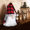 Aoibox 1 Piece 27.5 Inch Scandinavian Gnome Christmas Tree Topper Plush Ornament with Plaid Hat Holiday Home Decoration - 4 of 4