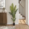 GlasFlength Artificial Plants Artificial Rubber Tree Artificial Palm Tree Faux Plants for Indoor Home Decor, Green, 31.5"*33.5"*57" - 2 of 4