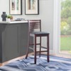 30" Torino Padded Seat Ladder Back Barstool Upholstered Seat - Espresso Wood - Linon - 2 of 4