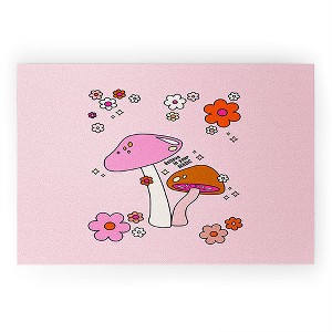 Daily Regina Designs Colorful Mushrooms And Flowers 36" x 24" Welcome Mat - Society6 - 1 of 3