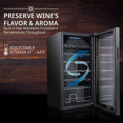 Ivation 28 Bottle Black Freestanding Wine Cooler with Lock