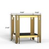 CENGHU Modern Coffee Table, Center Table with Storage Shelf, Tea Table with Mirror Finished Stainless Steel Frame, Side Table for Dining Room, Bedroom - 4 of 4