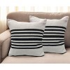 HomeRoots Set of Two Black and White Striped Cotton Throw Pillows - 2 of 4