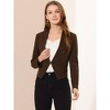 INSPIRE CHIC Women's Collarless Work Office Long Sleeve Cropped Blazers - 3 of 4