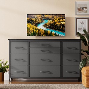 10 Drawer Dressers for Bedroom, Tv Stand Dresser for 55", Chests of Drawers with Power Outlet - 1 of 4