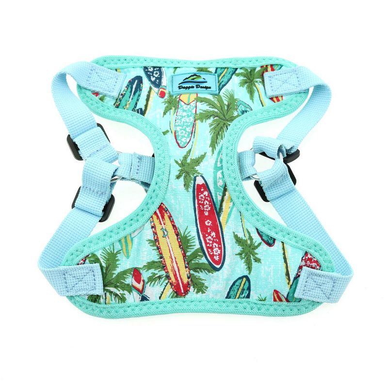 Doggie Design Wrap and Snap Choke Free Dog Harness-Surfboards and Palms, 3 of 5