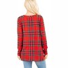 Women's Holiday Plaid Criss Cross Top - HEIMISH USA - 2 of 3