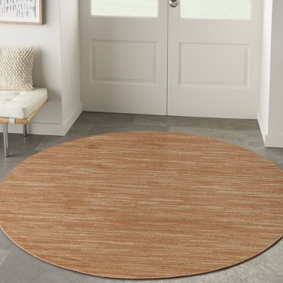 Nourison Essentials Rust Round 8' Indoor/Outdoor Area Rug