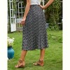 EXLURA Womens High Waist Polka Dot Pleated Skirt Midi Swing Skirt with Pockets - 3 of 4