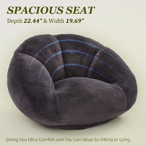 MOONMISS Faux Fur  Comfy Large Beanbag Chair with Filler,Floor Sofa, Accent Couch for Living Room Bedroom Game Room - 1 of 4
