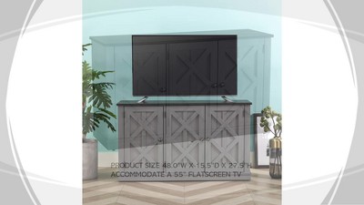 48" Gray Rustic Wood TV Stand with Cabinet