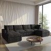 Cloud Couch Modular Sectional Sofa, 134" U Shaped Couch For Livingroom, Oversized Convertible Wide Seater With 2 Ottomans Living Room Set,Black - 2 of 4