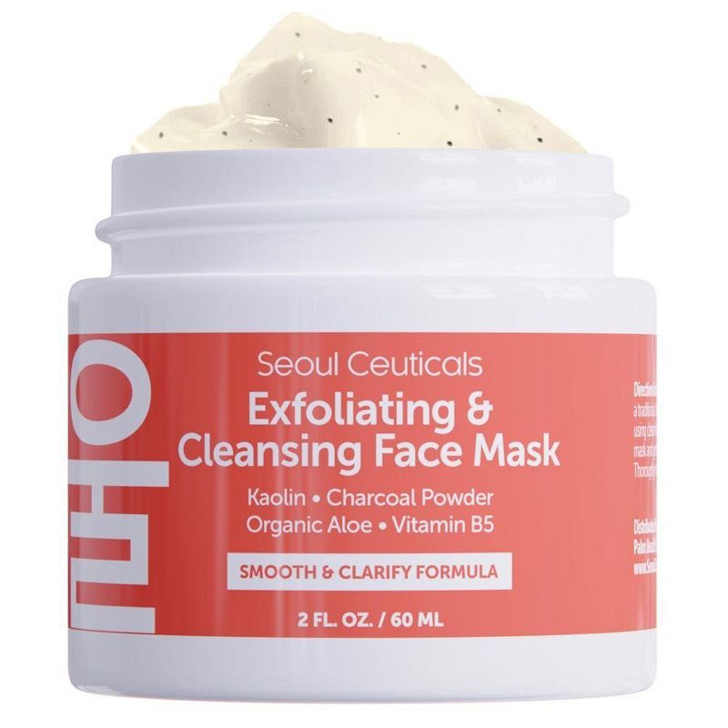 Seoul Ceuticals Korean Skin Care Exfoliating Cleansing Face Scrub Mask Cream - Korean Face Mask Skincare Korean Beauty Face Masks, 2oz, 1 of 5