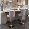PAGED Swivel Velvet Barstools Adjusatble Seat Height Bar Stools Modern Upholstered Counter Stools with Back Tufted for Home Pub, Set of 2 - 2 of 4