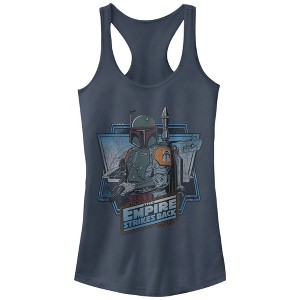 Juniors Womens Star Wars Empire Strikes Back Boba Fett Racerback Tank Top - 1 of 3