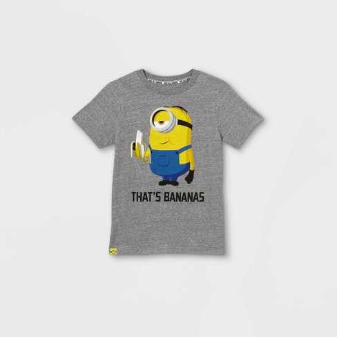 Boys Universal Minions That S Bananas Short Sleeve T Shirt Gray L Target - banana t shirt roblox
