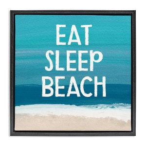 Stupell Industries Eat Sleep Beach Painting, 18" x 18" - 1 of 4
